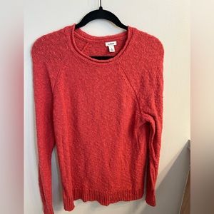 LL Bean crew neck sweater. Size L, coral